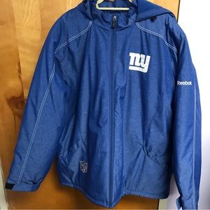 Reebok NY Giants On Field NFL Jacket Winter Coat Blue Gray Football Size 2XL